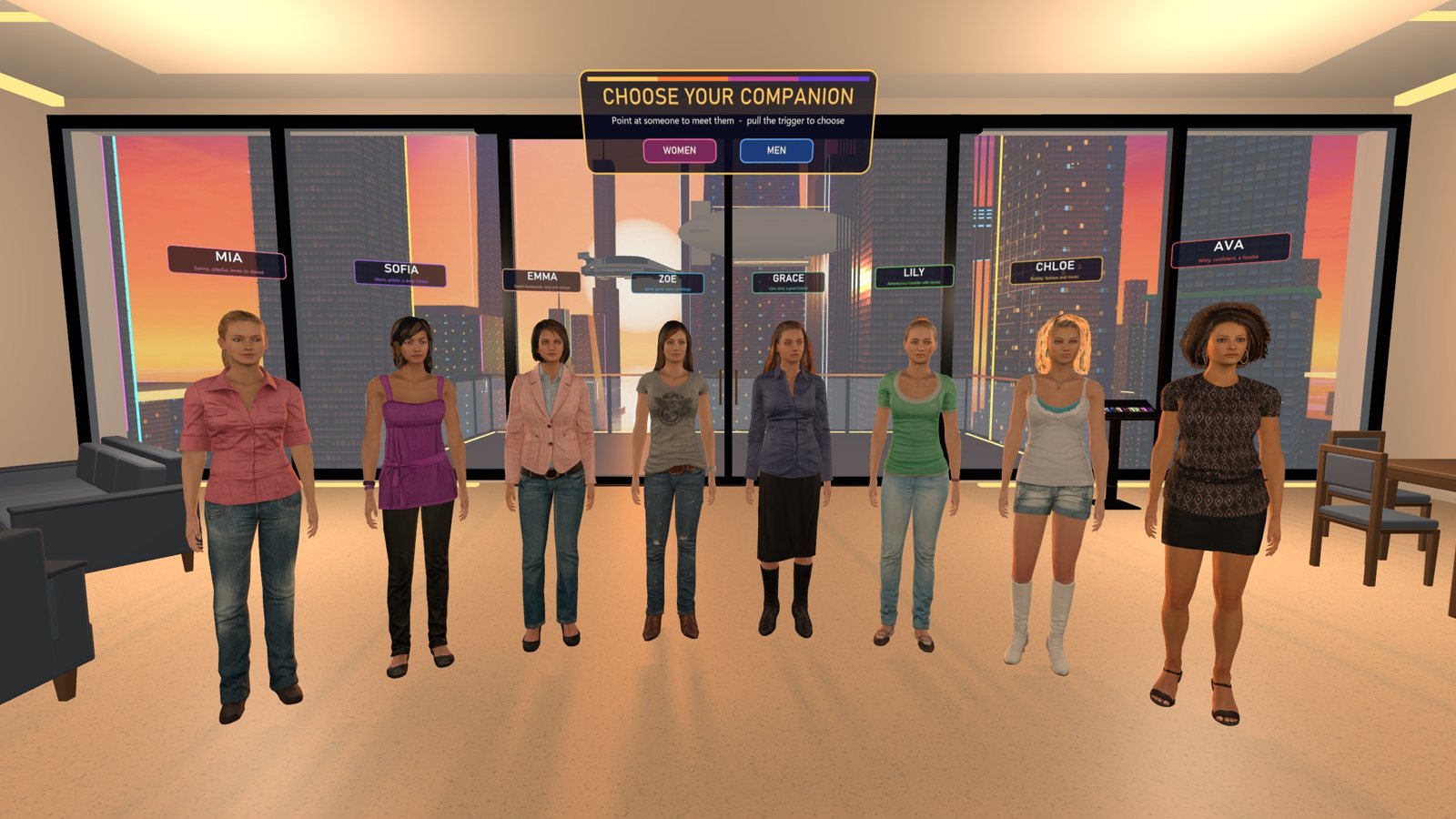 Choose from eight women