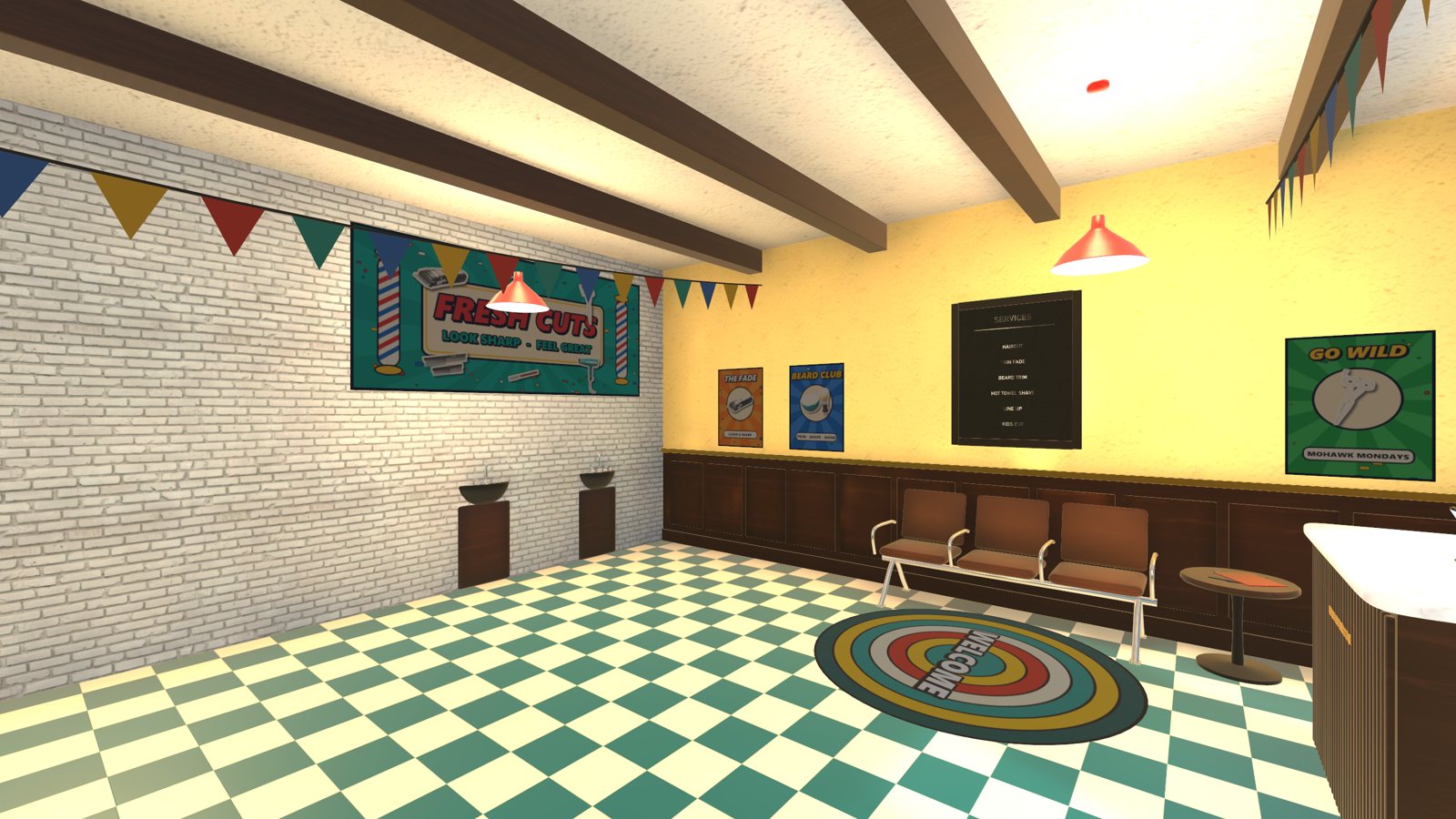 The colourful barber shop