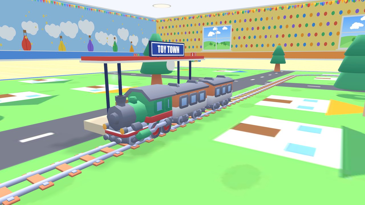 The steam train pulling into the station