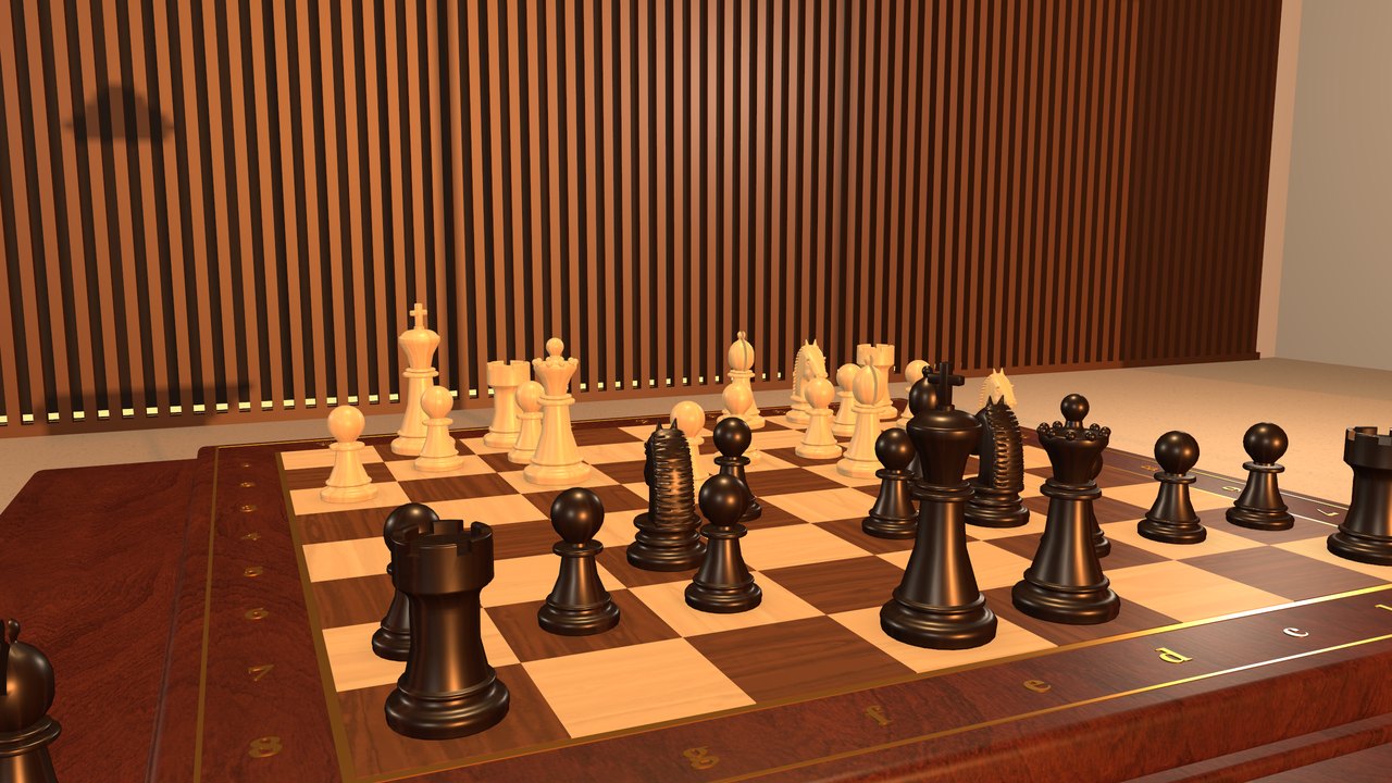The ebony pieces seen from Black's side of the board