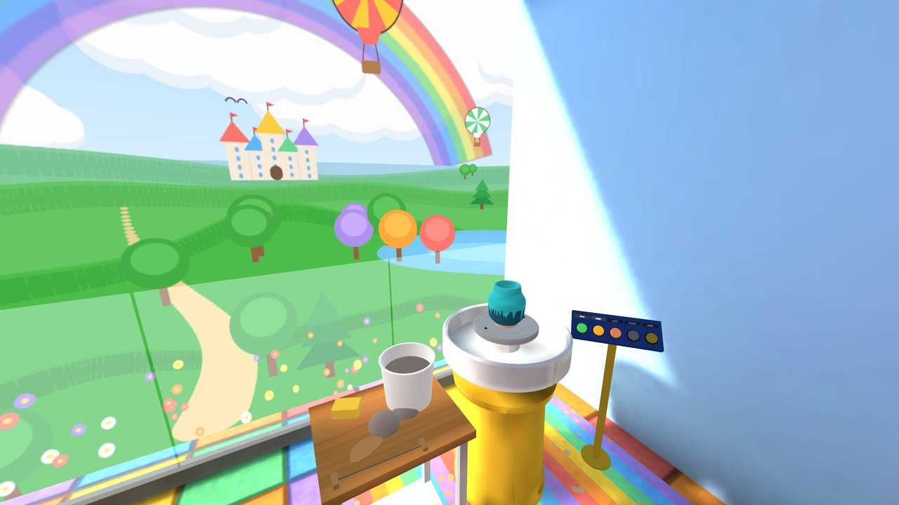 The rainbow studio with two wheels