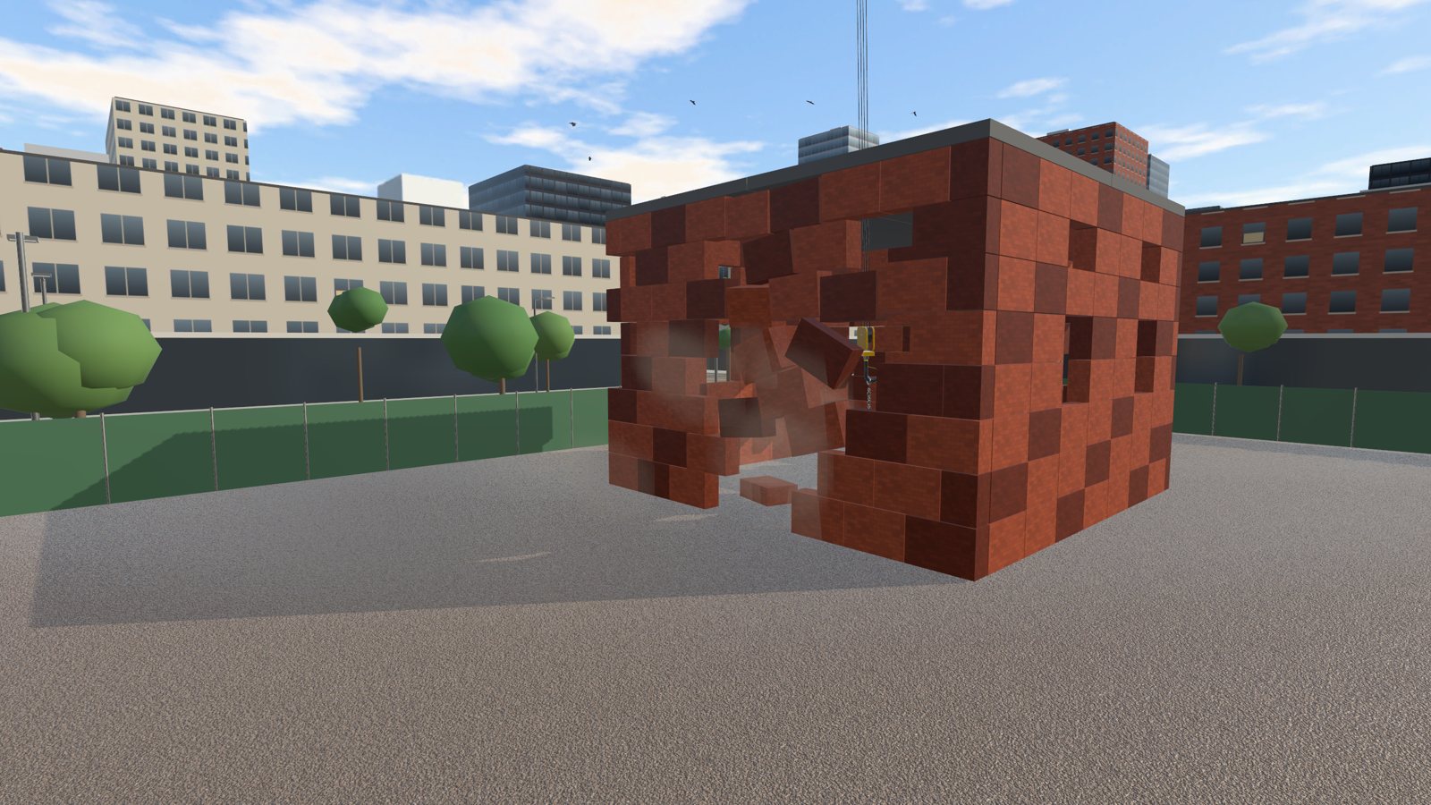 The wrecking ball smashing through the old warehouse