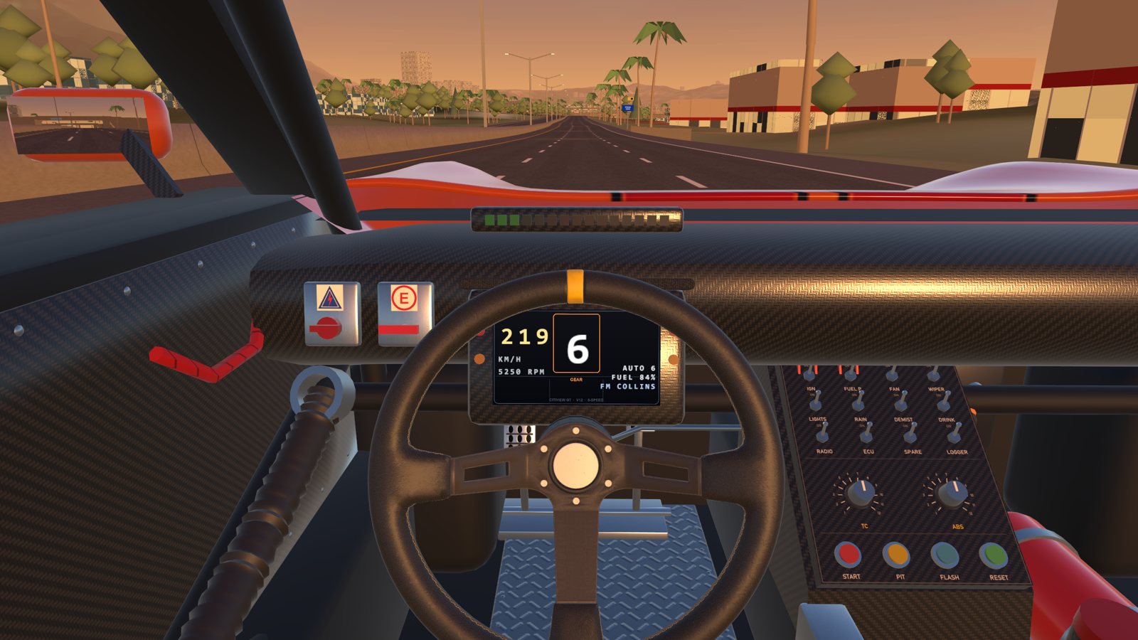 Flat out on the Fajardo with the shift lights lit