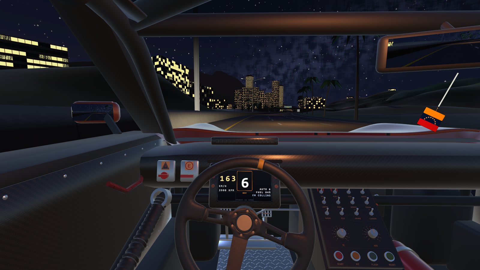 Night driving into the centre of Caracas