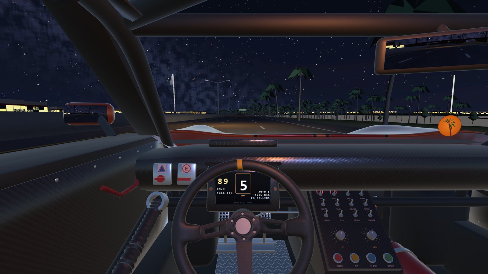 Night driving along the bay Corniche