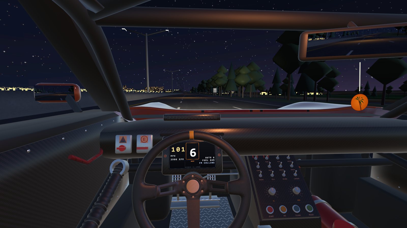 Night driving through the Valley