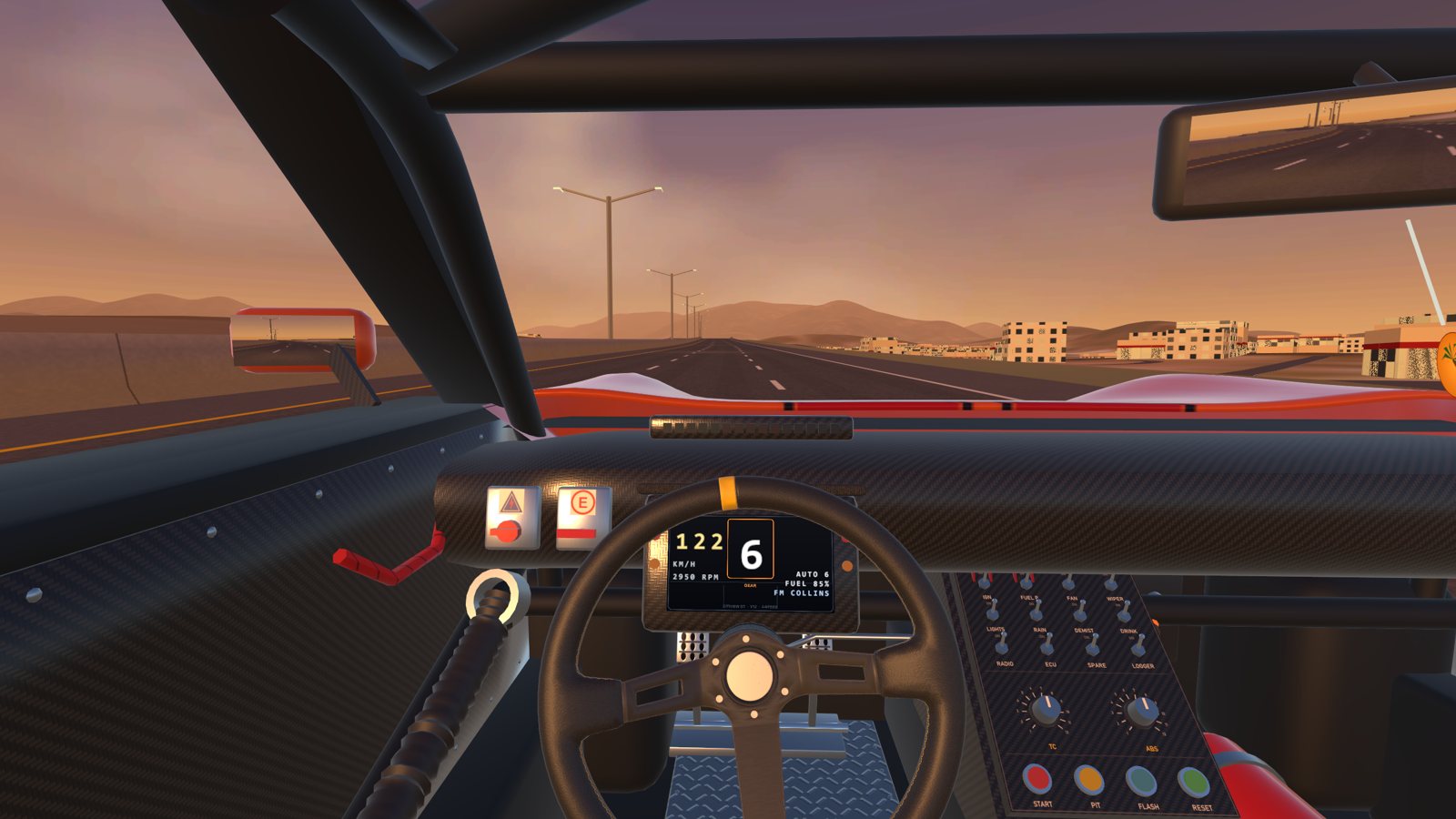 The driver's view on the 4th Ring Road at sunset