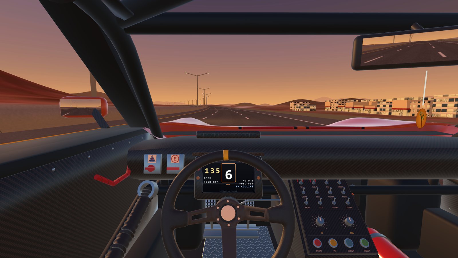 Sunset round Mount Uhud from the driver's seat