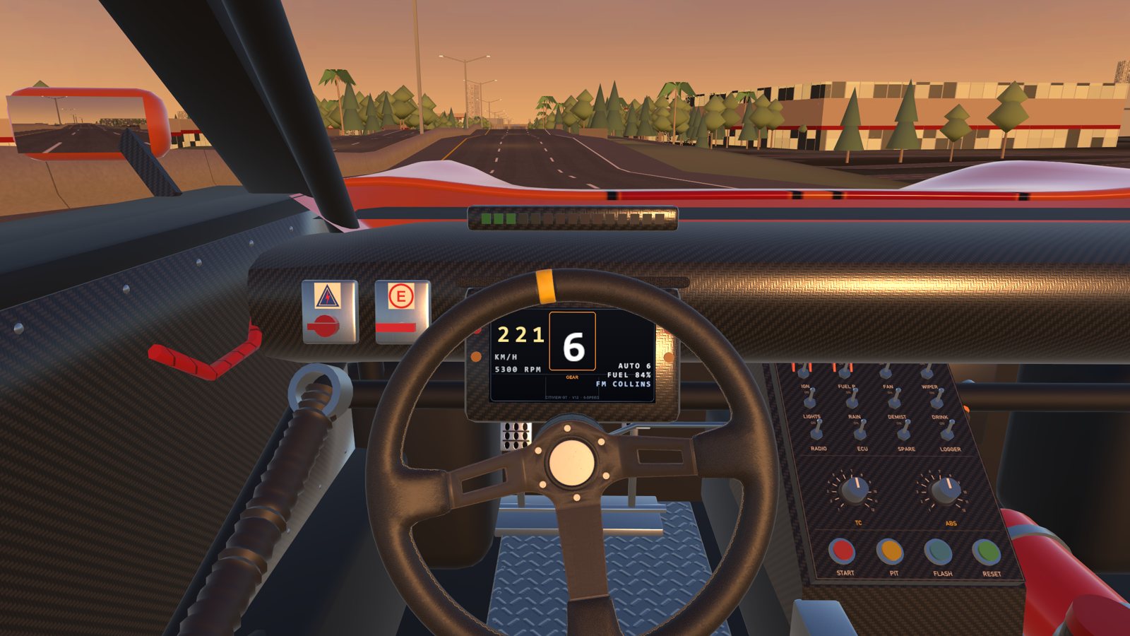 Flat out on the Peripherique with the shift lights lit