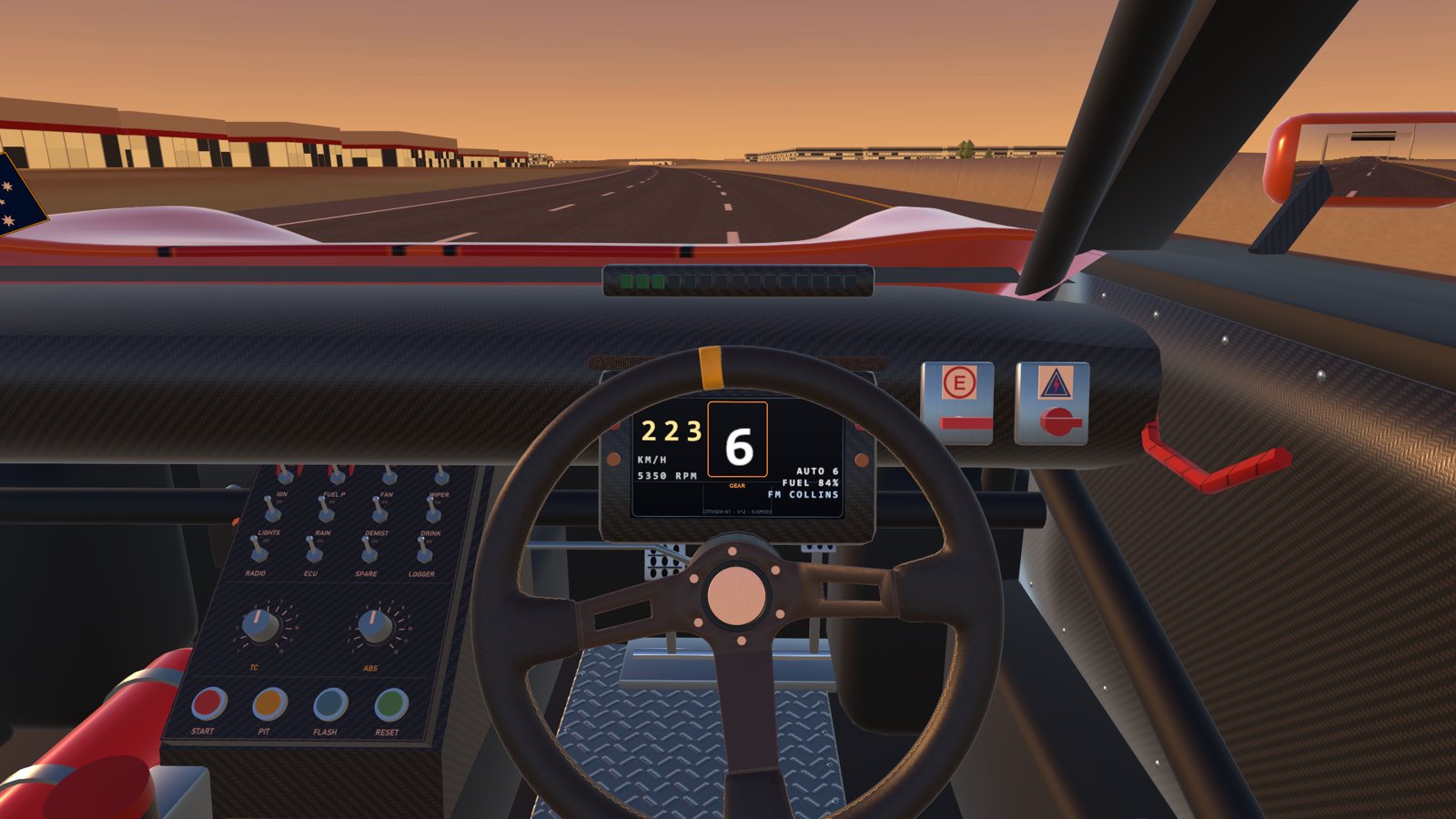 Flat out on Tonkin Highway with the shift lights lit