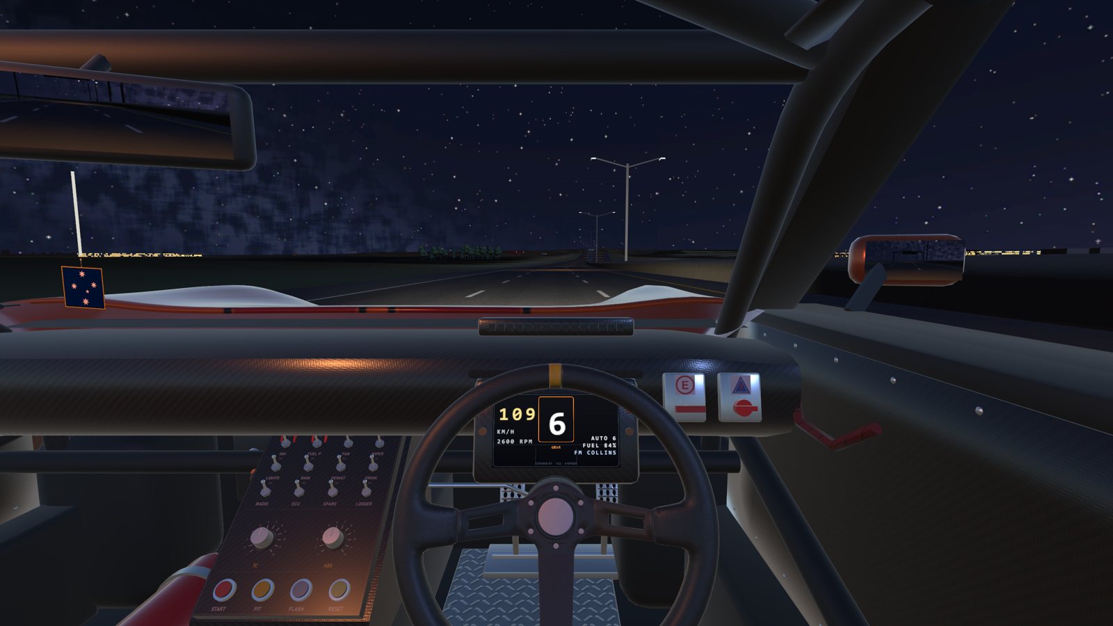 Night driving on Reid Highway