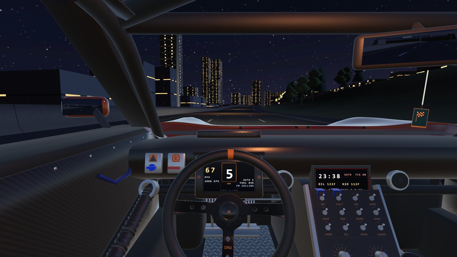 Night driving through downtown Seattle