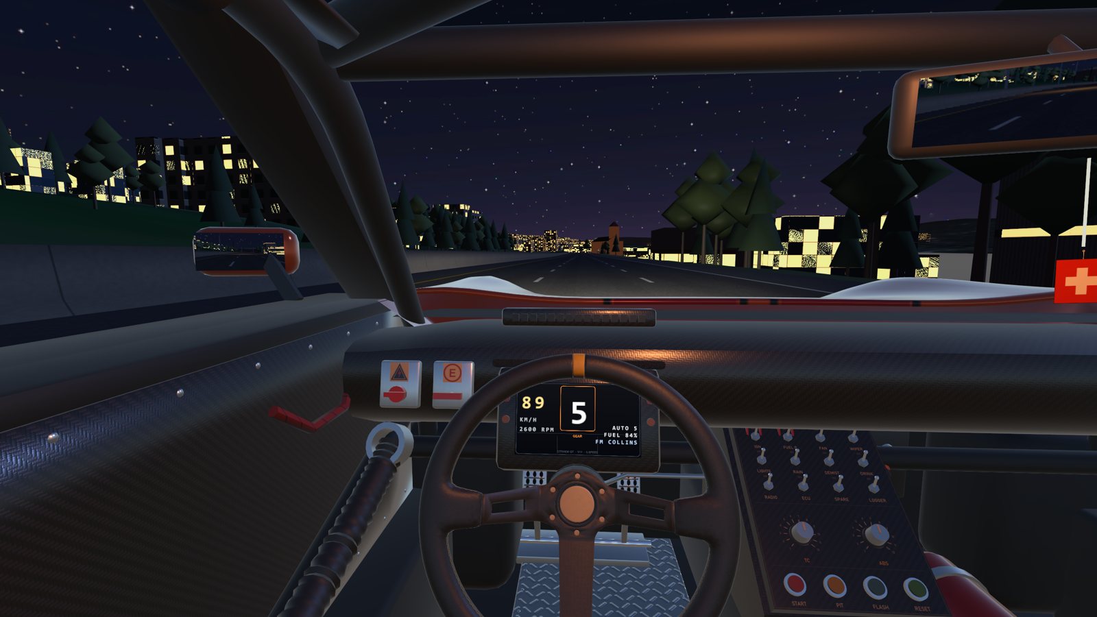 Night driving into Zurich