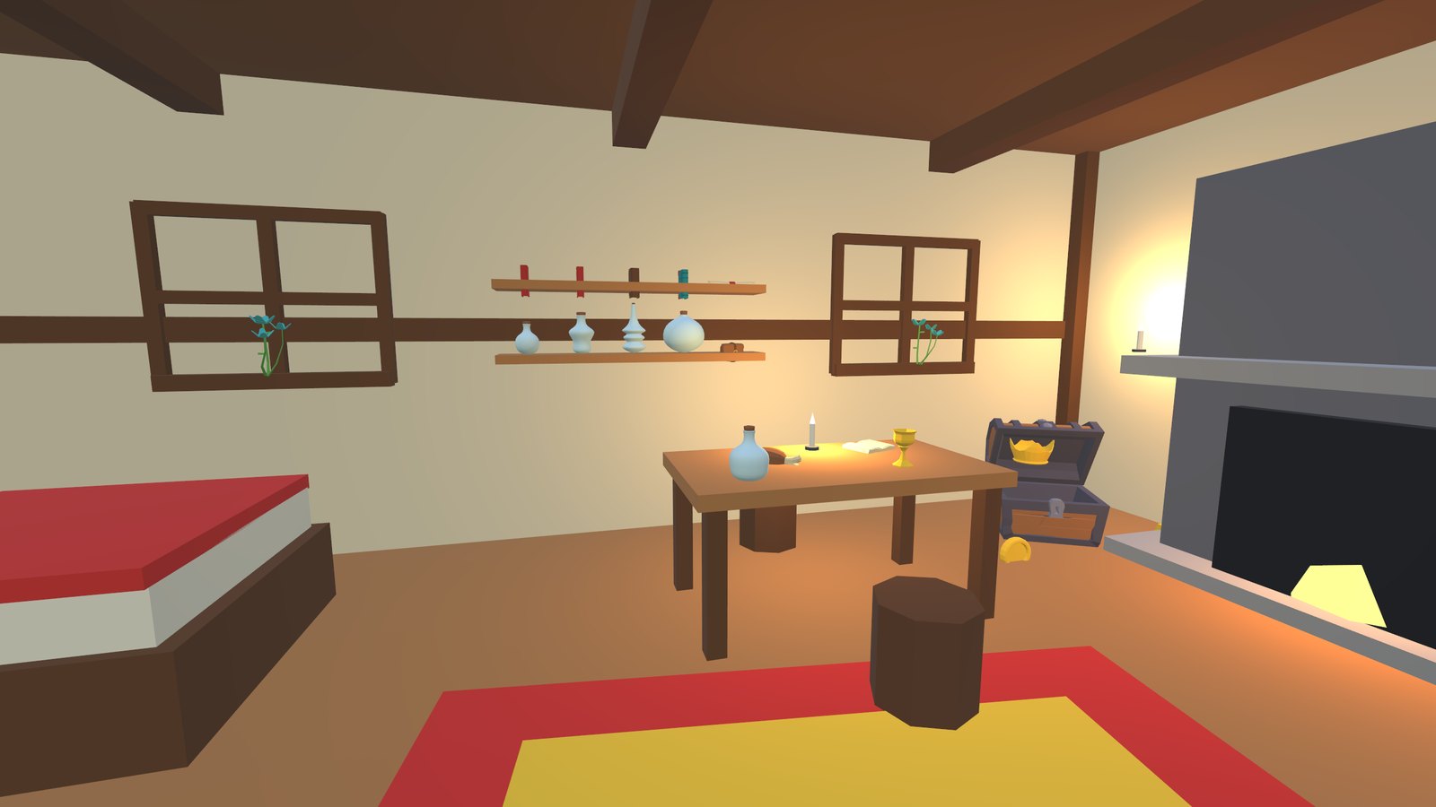 Inside the hero's cottage