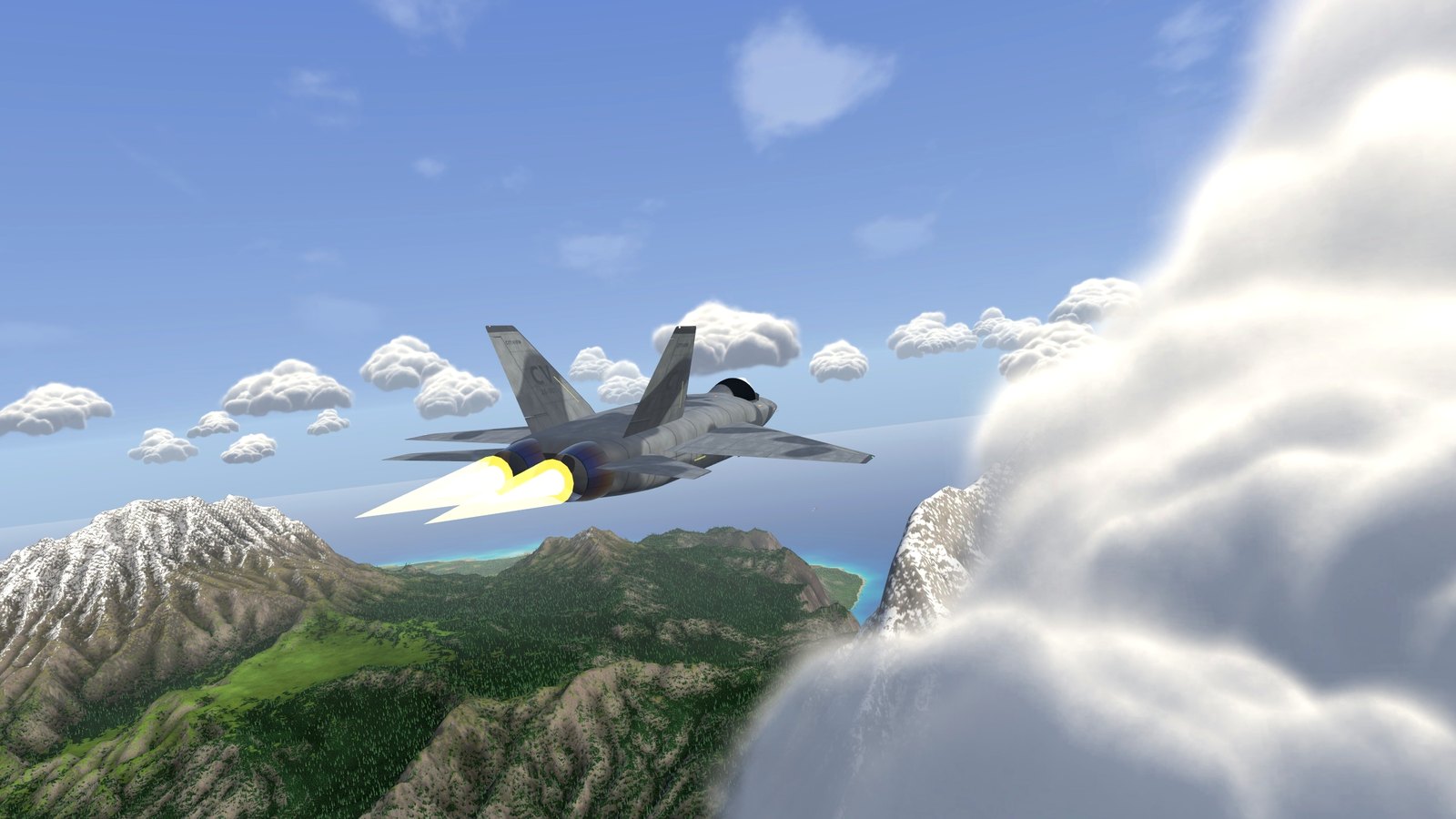 The fighter over the snow peaks