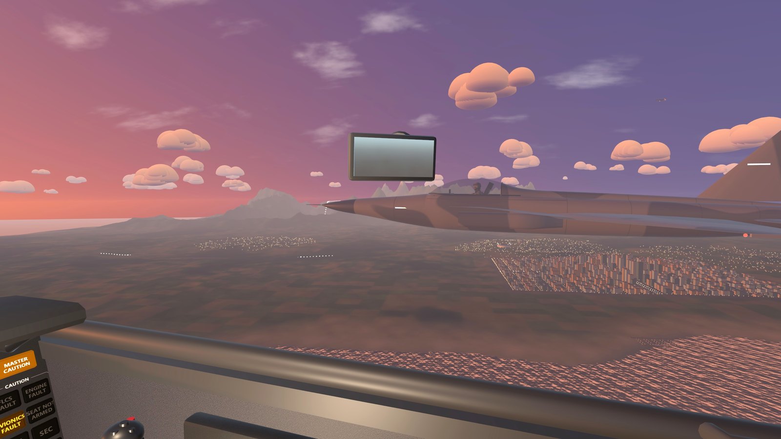 Flying in formation with a friend's fighter jet