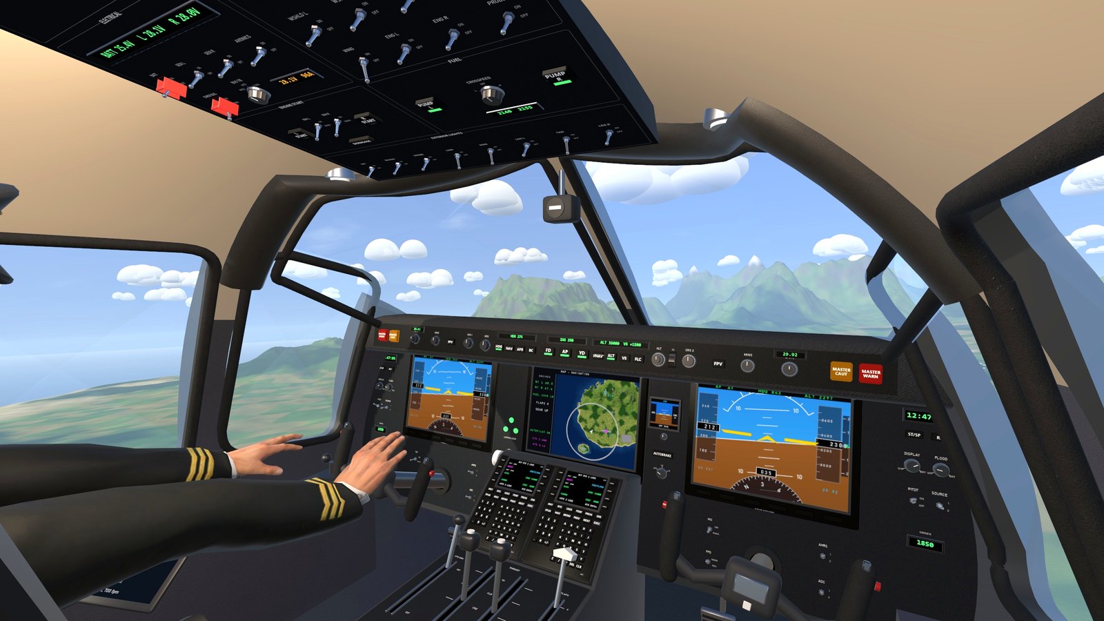 Riding along in the private jet beside a pilot