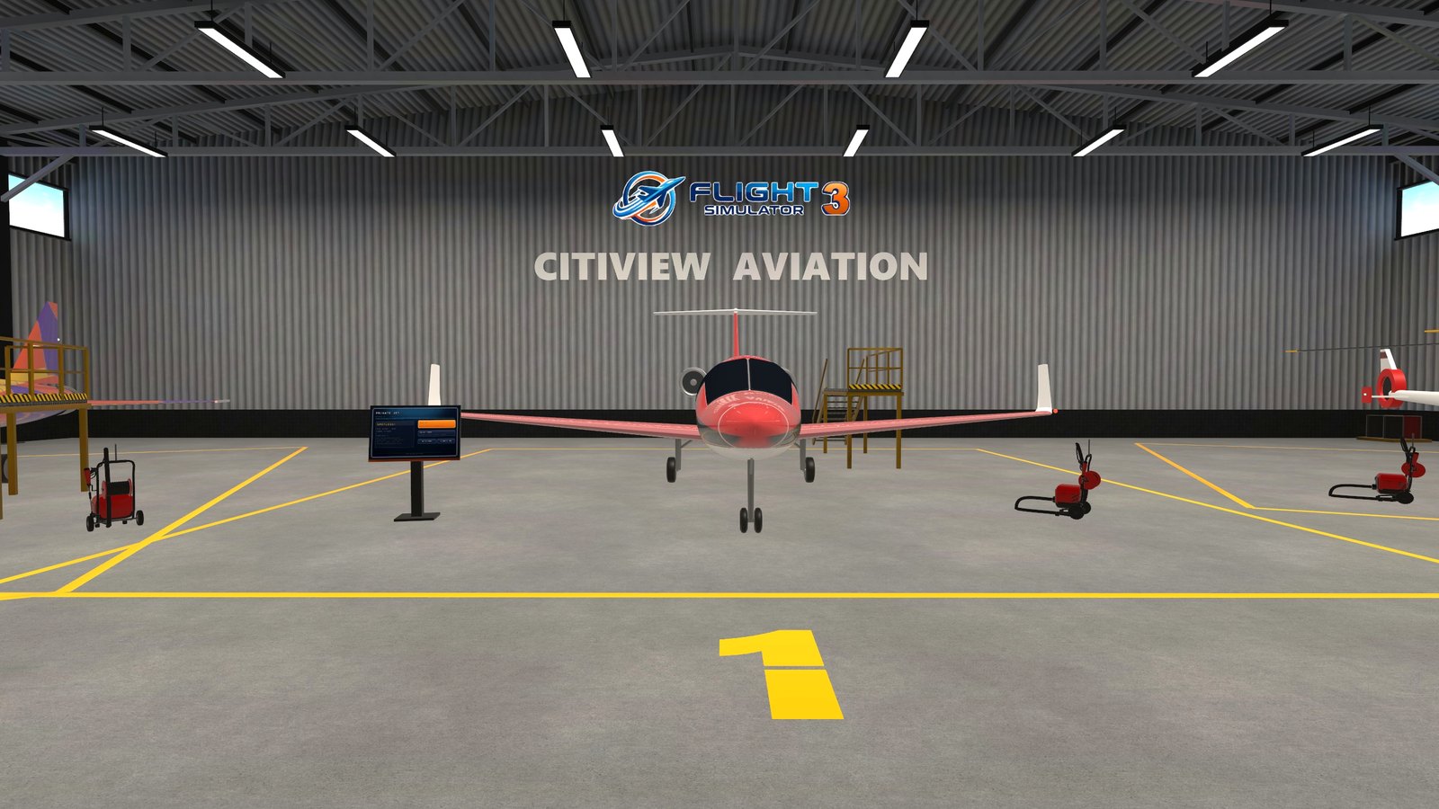 Your hangar with three painted aircraft