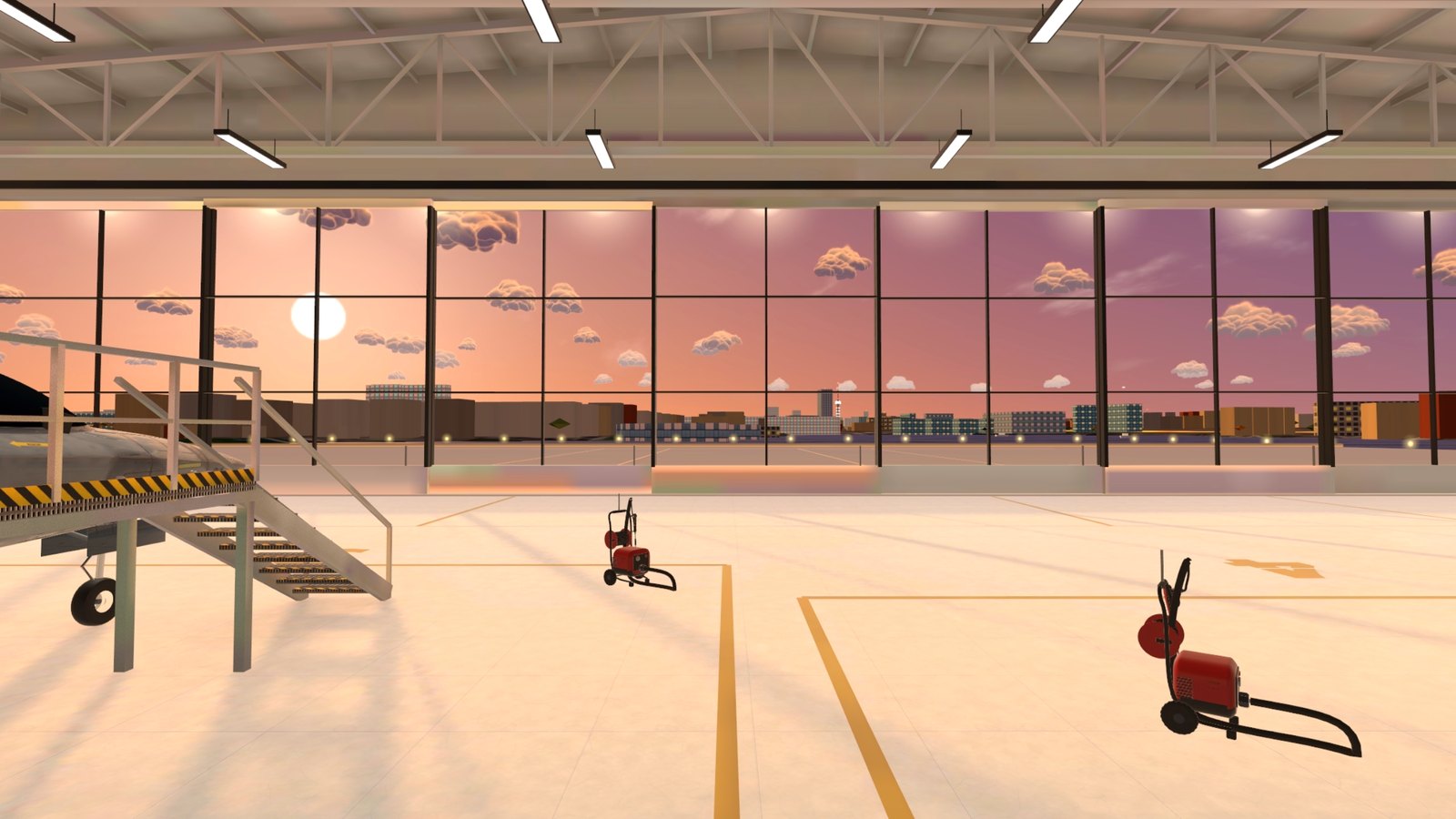 Your glass hangar, the Oberbaumbruecke + the Fernsehturm through the doors at golden hour