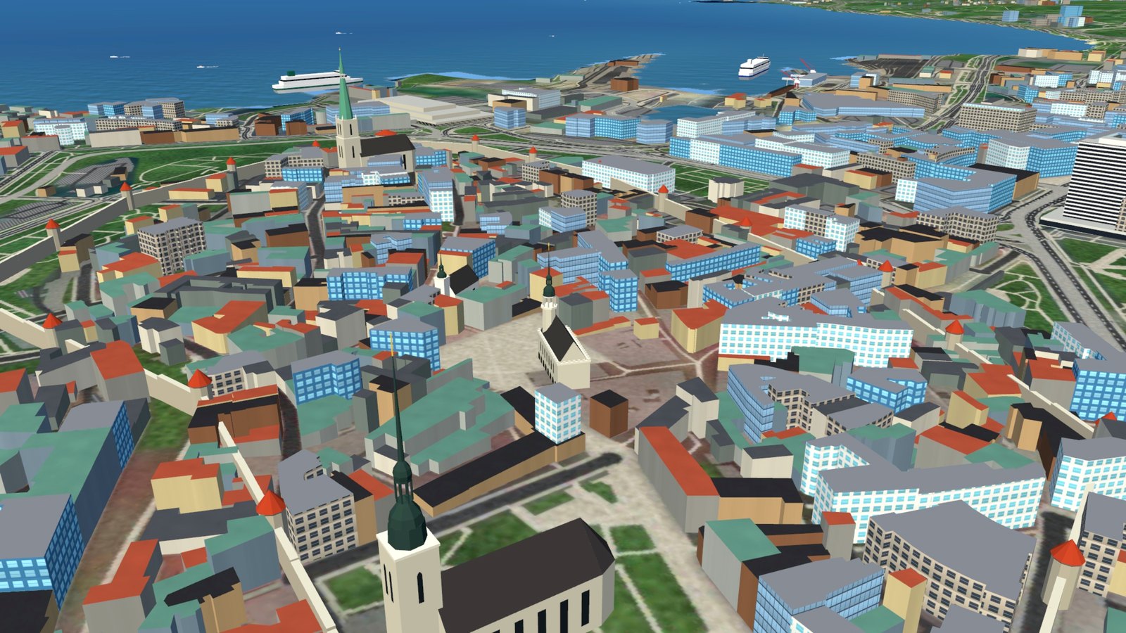 The Old Town and the Town Hall from the air