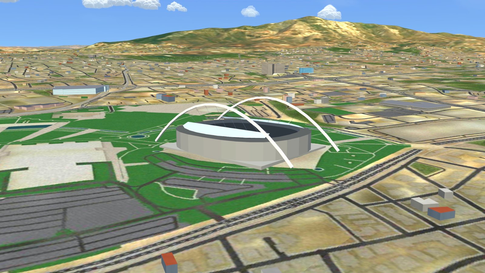 The Olympic Stadium in Athens from the air