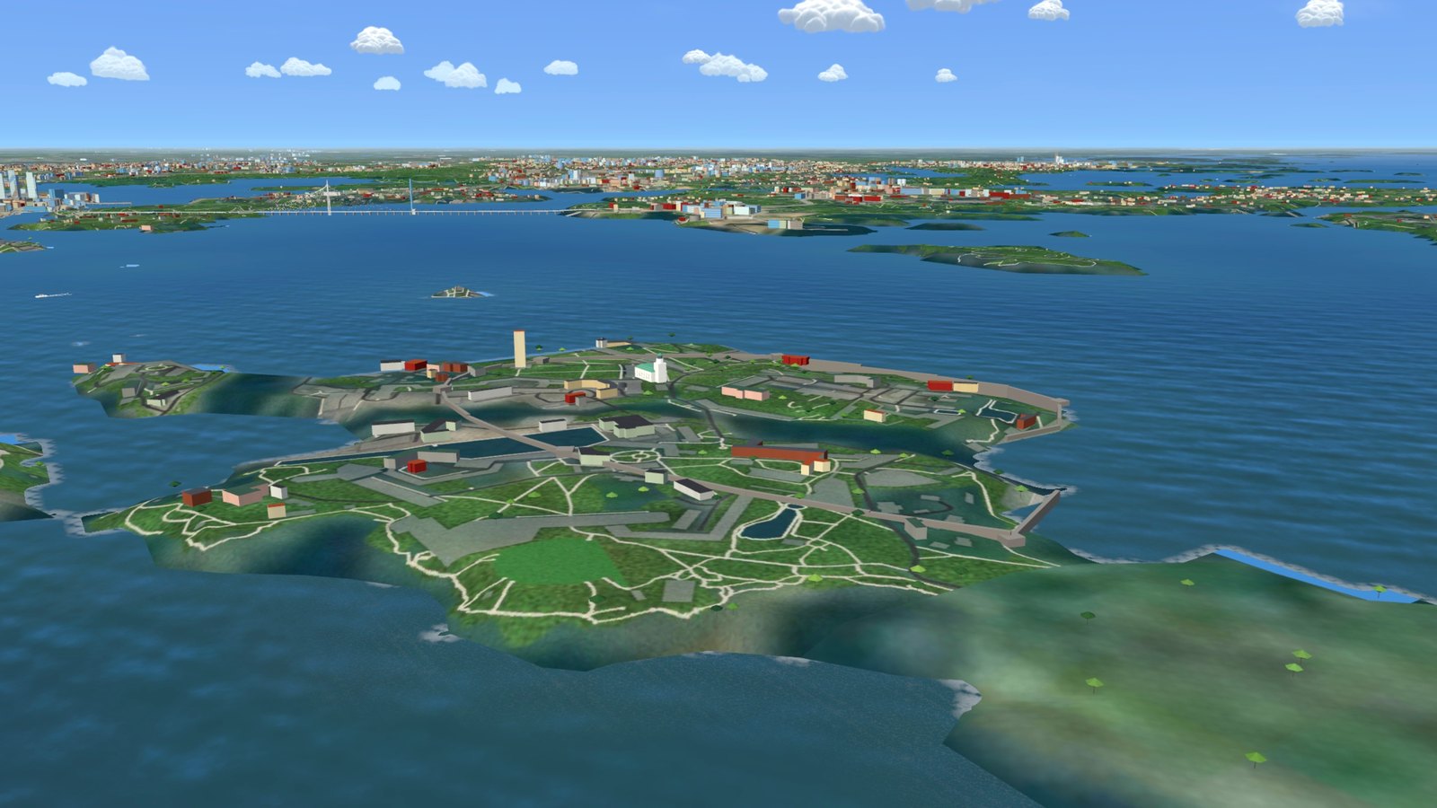 Suomenlinna's fortress islands from the air