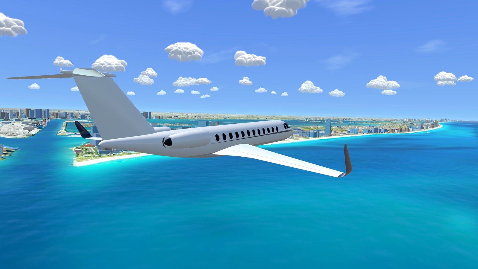 A long-range jet along South Beach