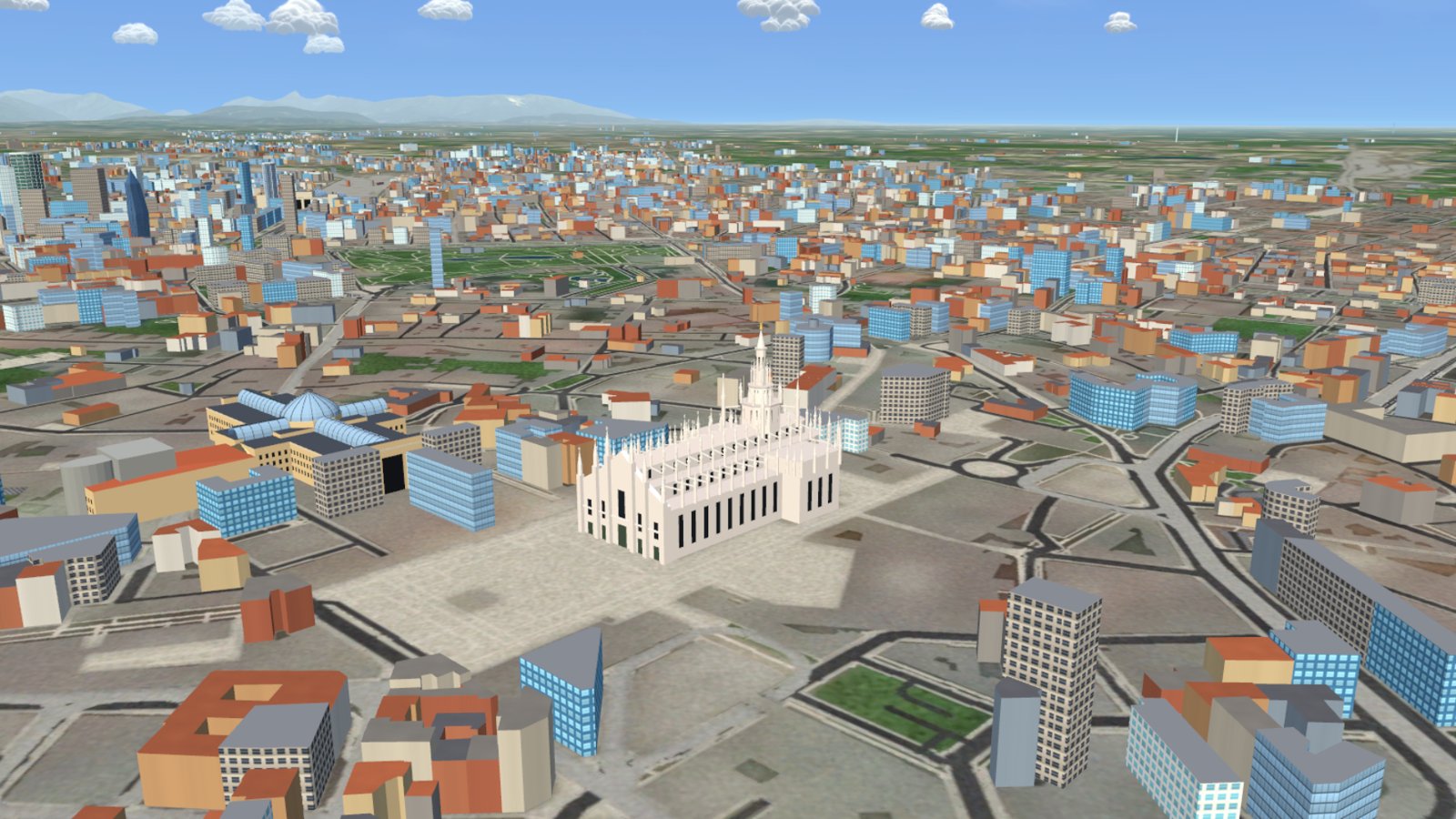 The Duomo and its piazza from the air