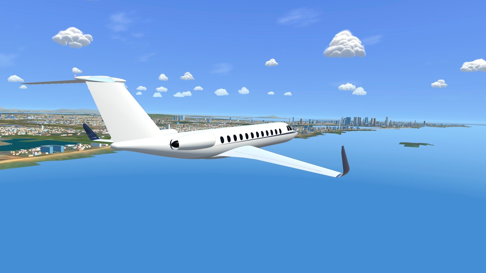 A long-range jet down the coast past Juhu