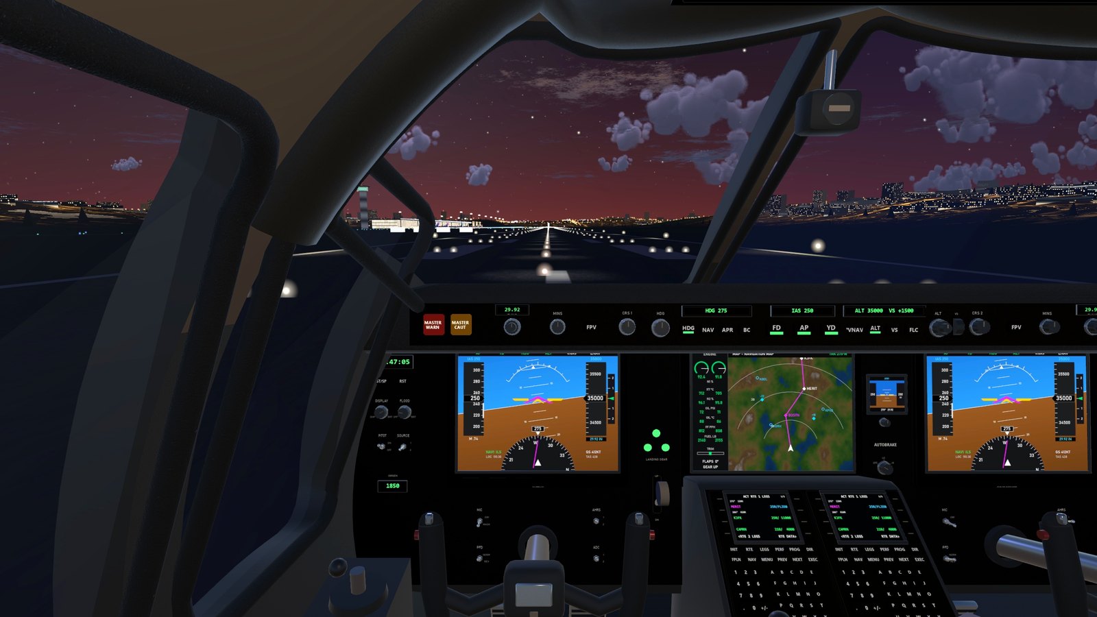 Runway 27 at dusk