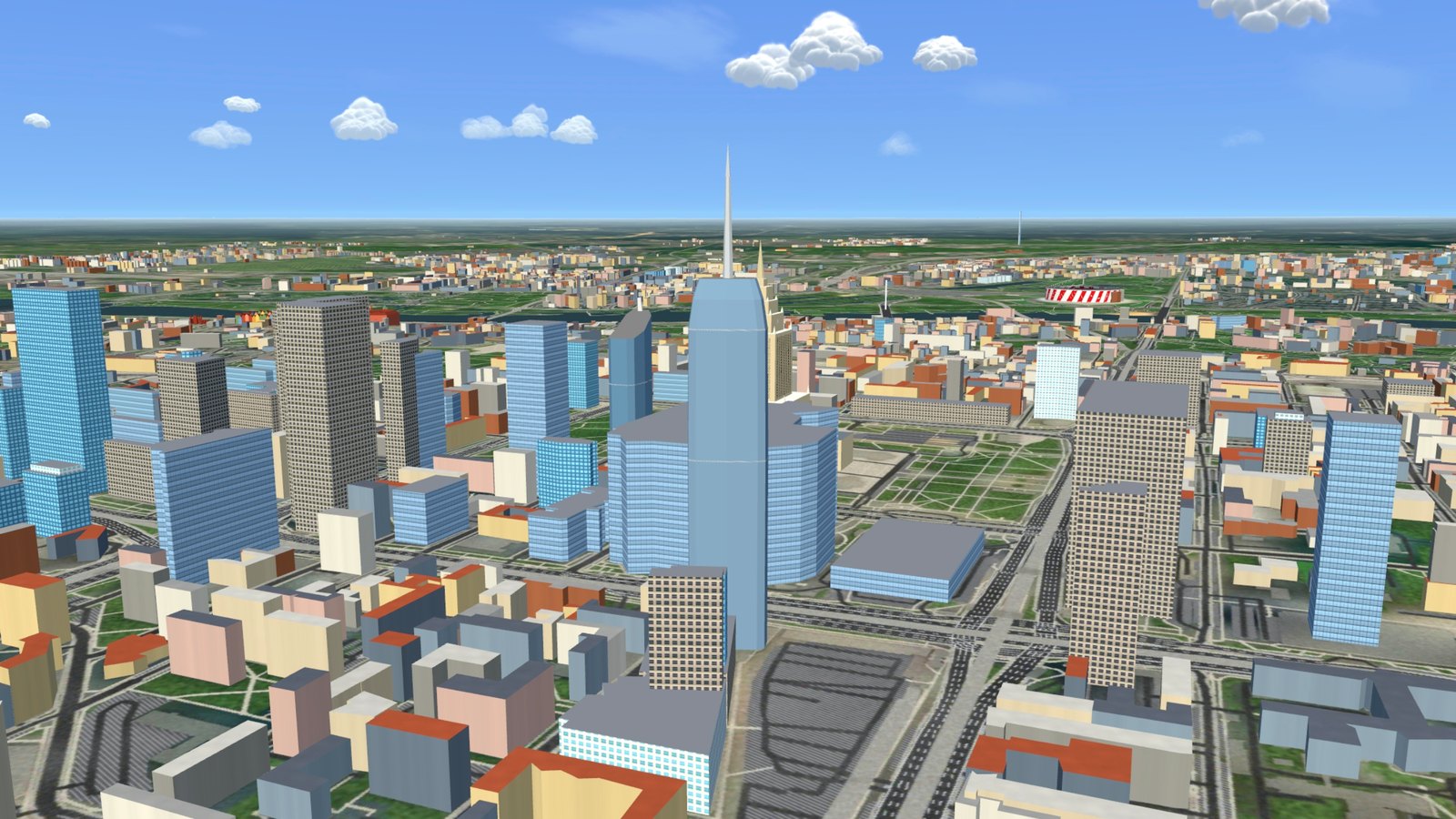 Varso Tower and the Warsaw skyline from the air
