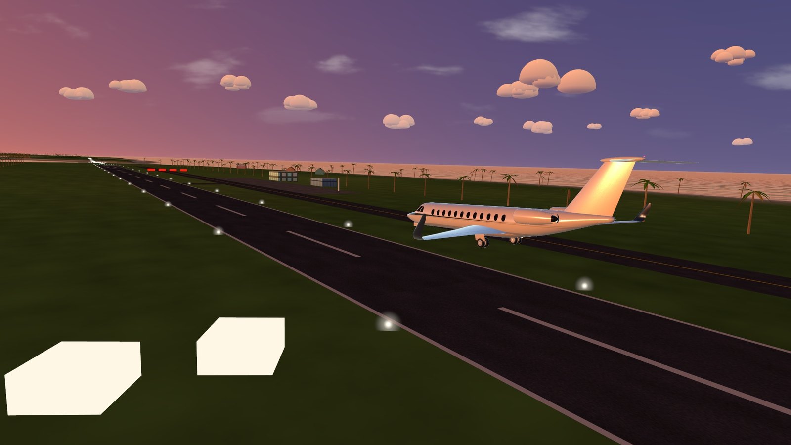 A sunset landing on a private cay