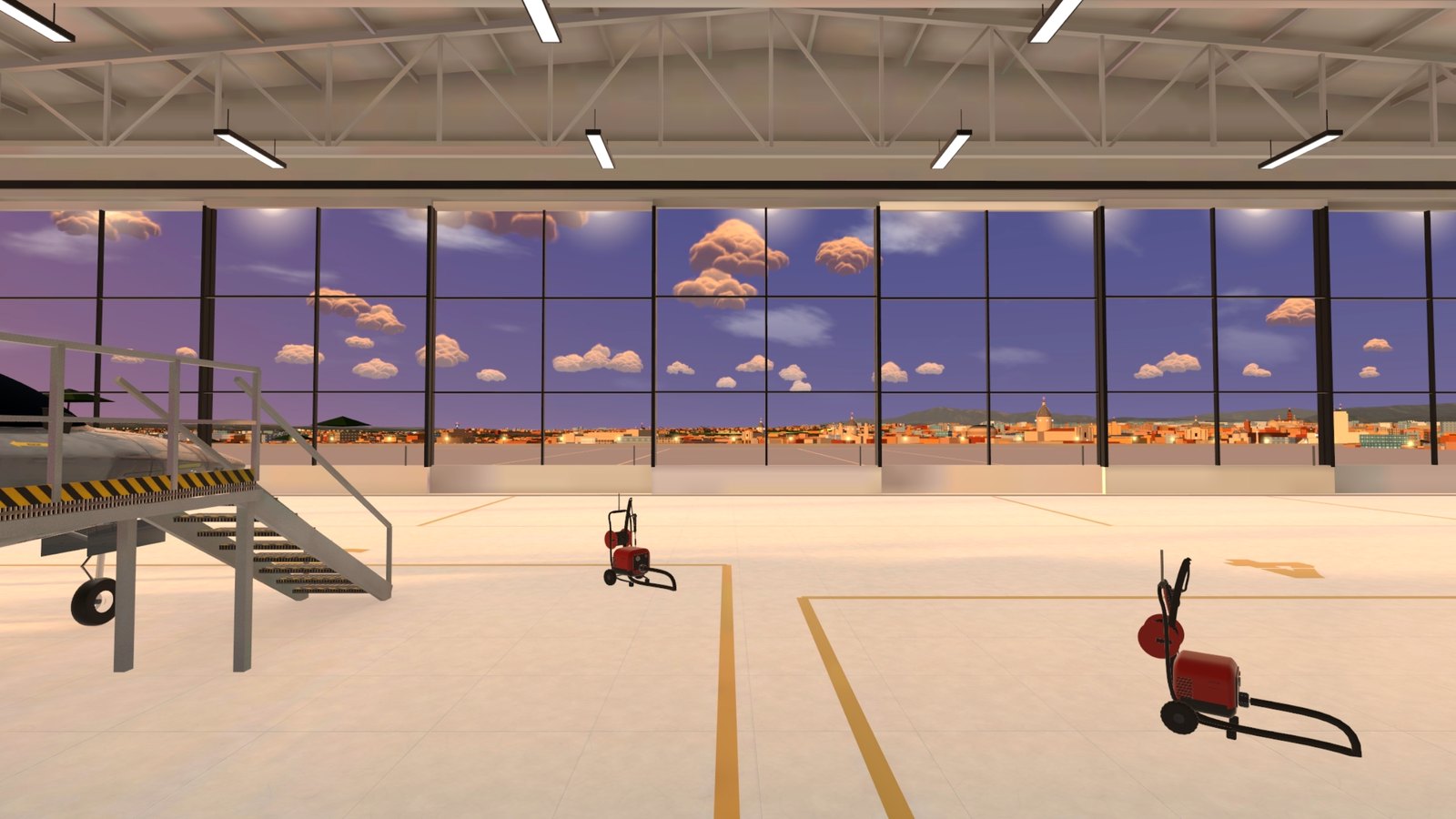 Your glass hangar on the Gianicolo, the domes of Rome through the doors at golden hour