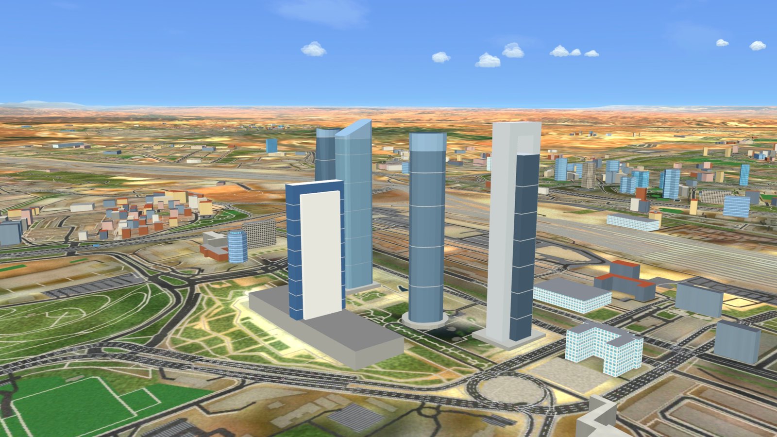 The Cuatro Torres from the air