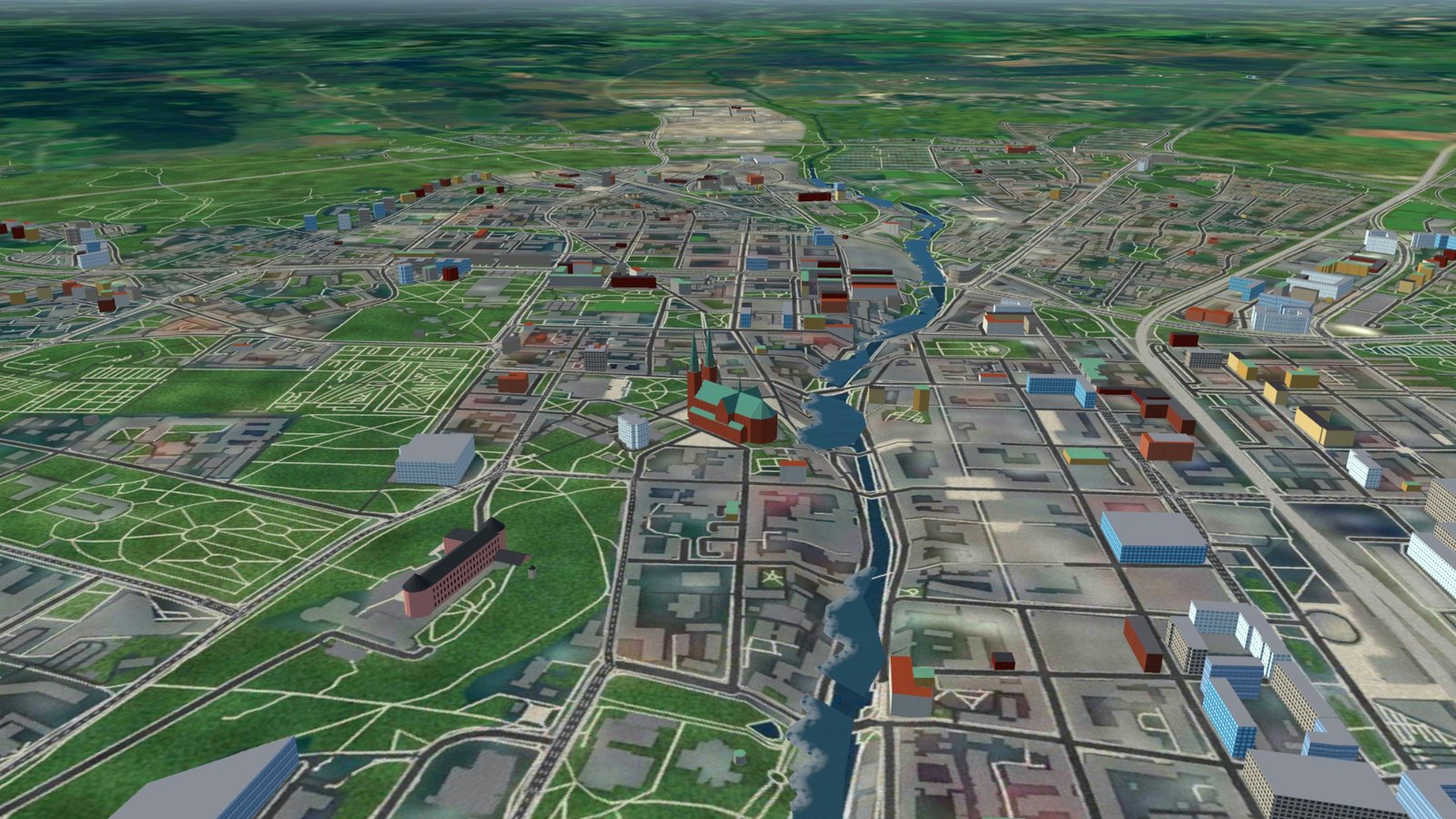 Uppsala's cathedral and castle from the air
