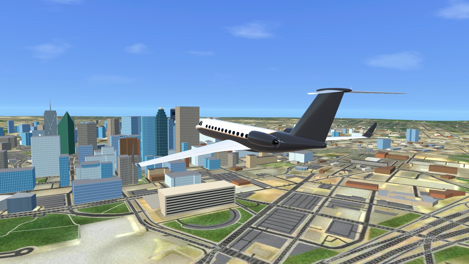 Reunion Tower and downtown Dallas from the air