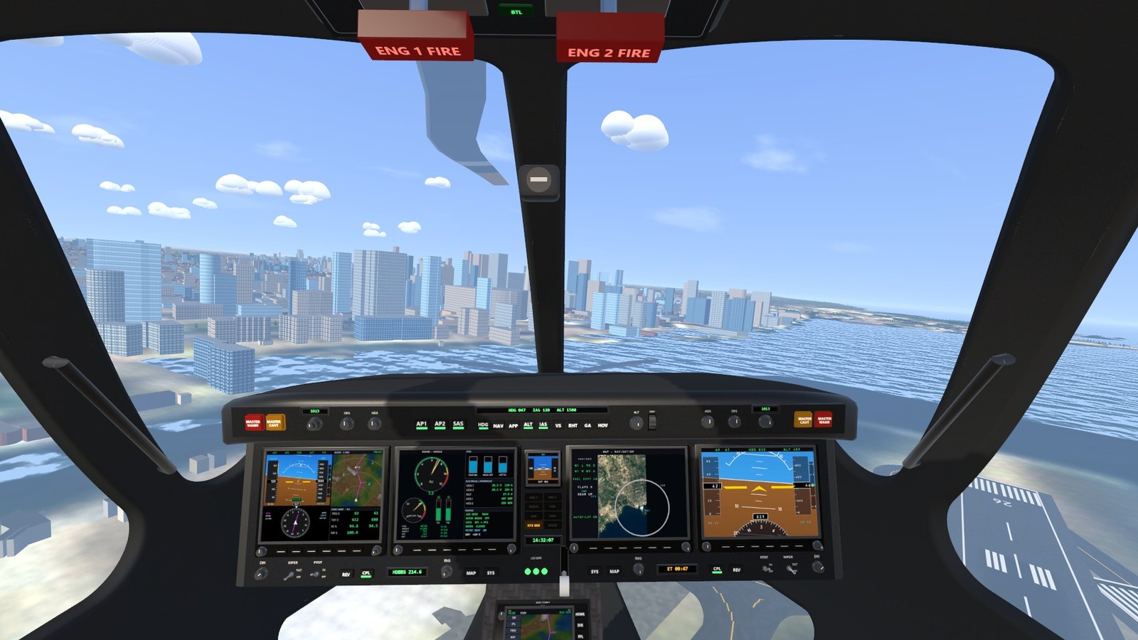 The HELI-2 helicopter over Toronto harbour