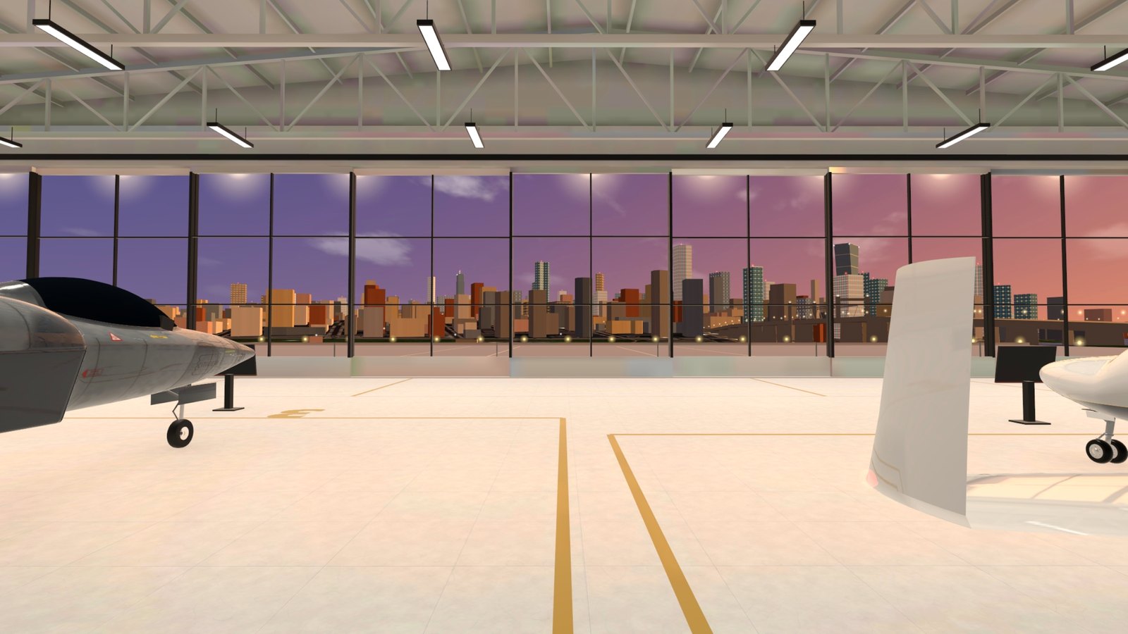 Your glass hangar in Vanier Park, downtown through the glass