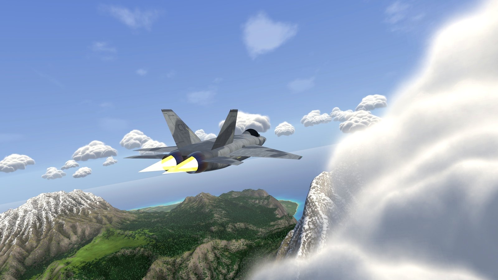The fighter over the snow peaks