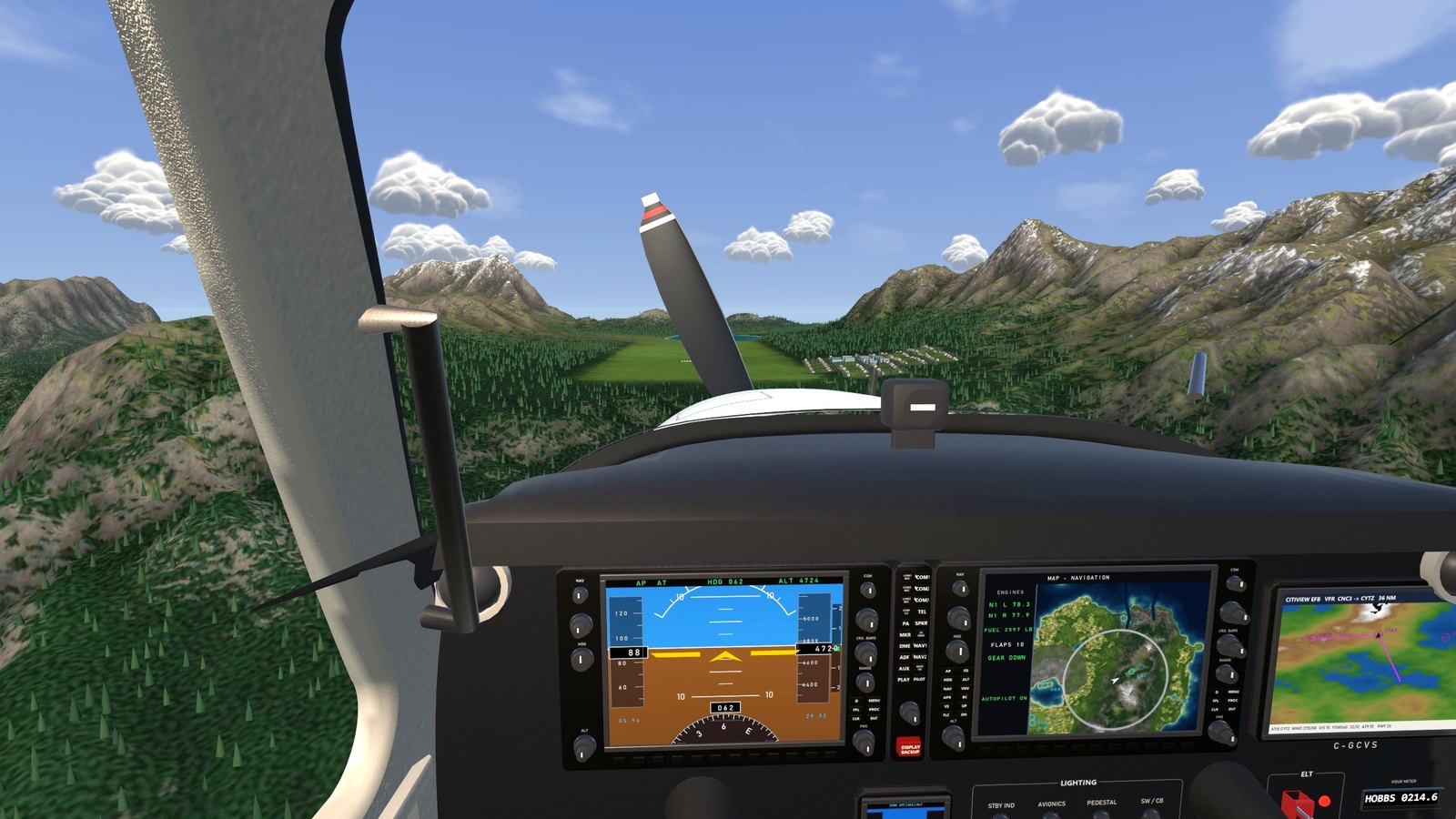 The light plane on the way up to the alpine strip