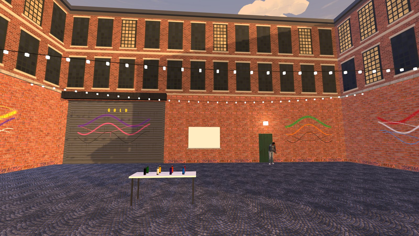 A Jewellery Quarter workshop yard at golden hour