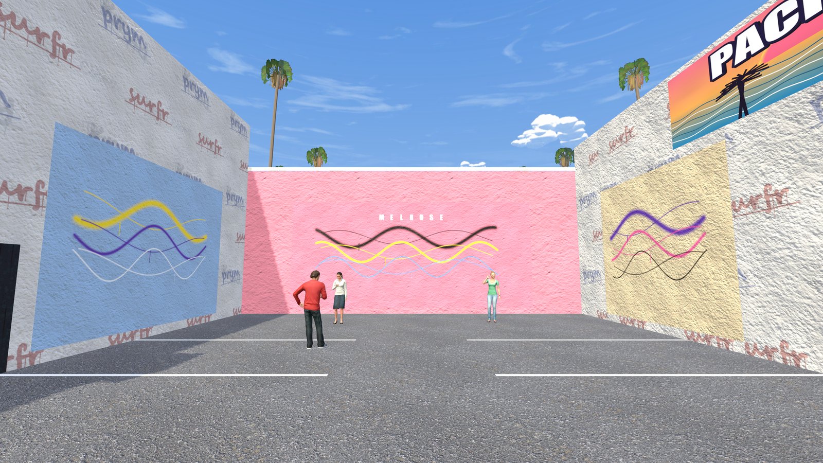 The pink wall on Melrose Avenue
