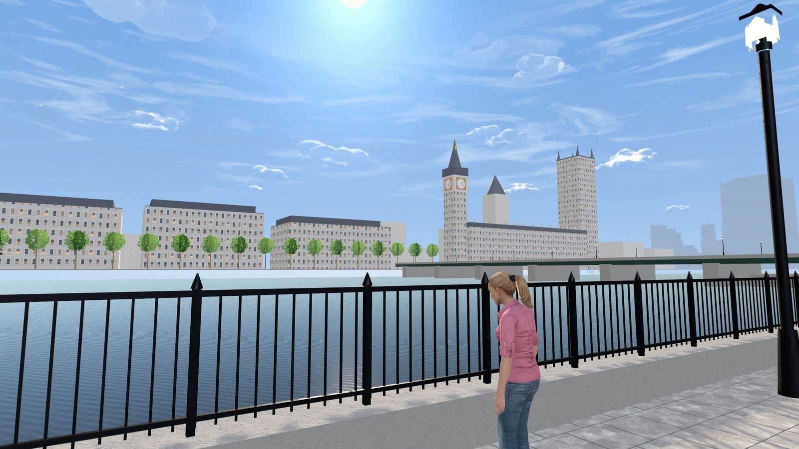The Thames with Big Ben and Parliament seen from the South Bank