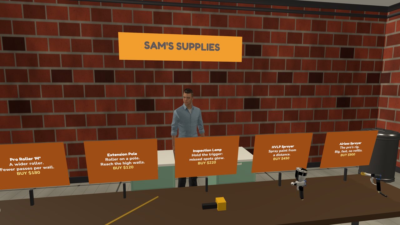Sam's supply counter with rollers and sprayers for sale