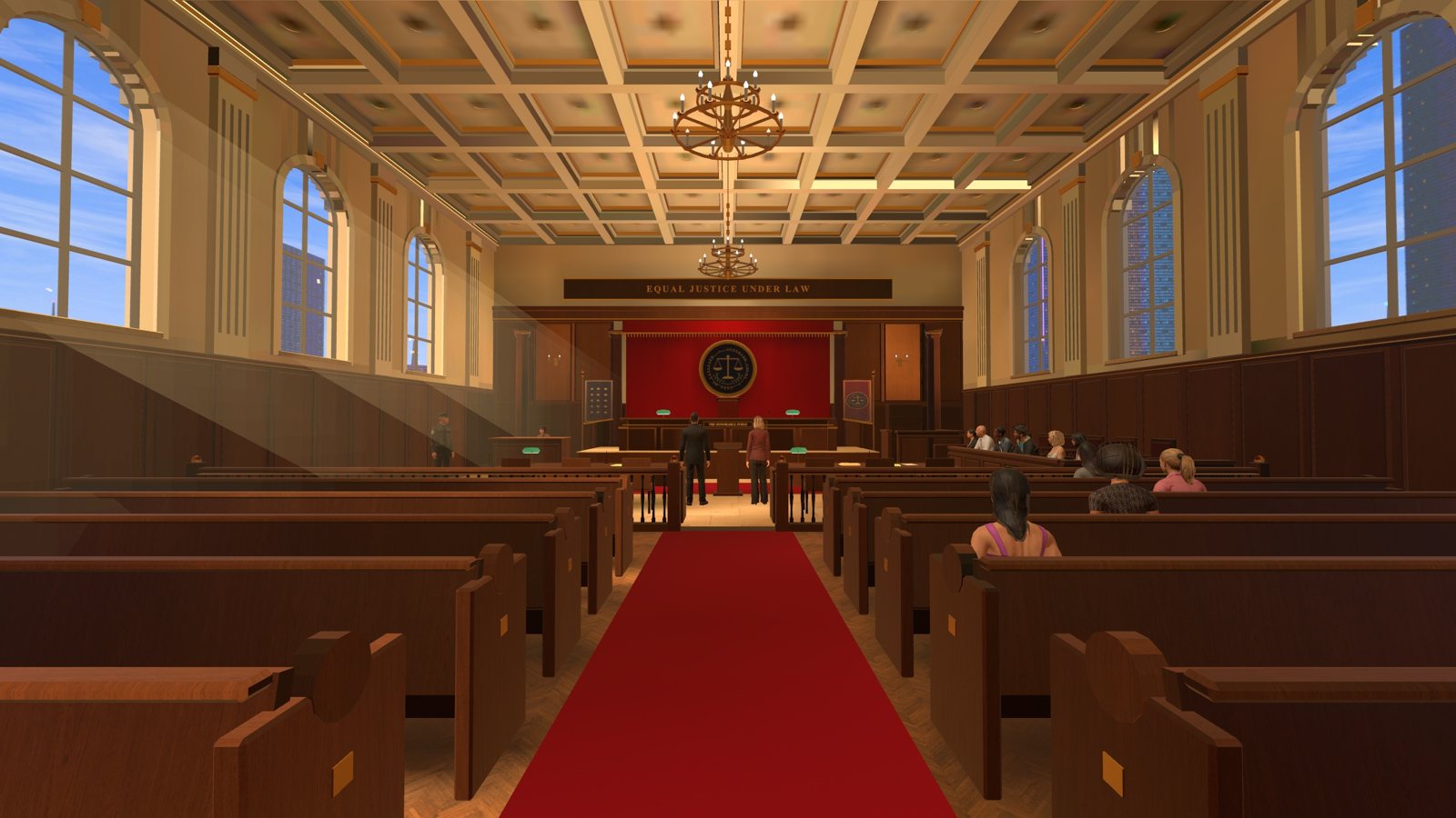 The courtroom from the gallery