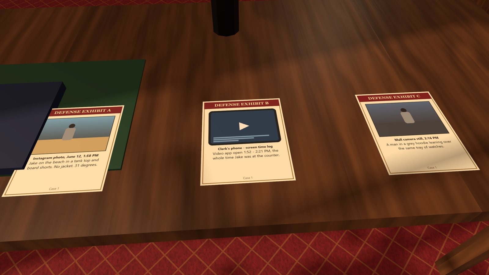 Your evidence, on the defense table