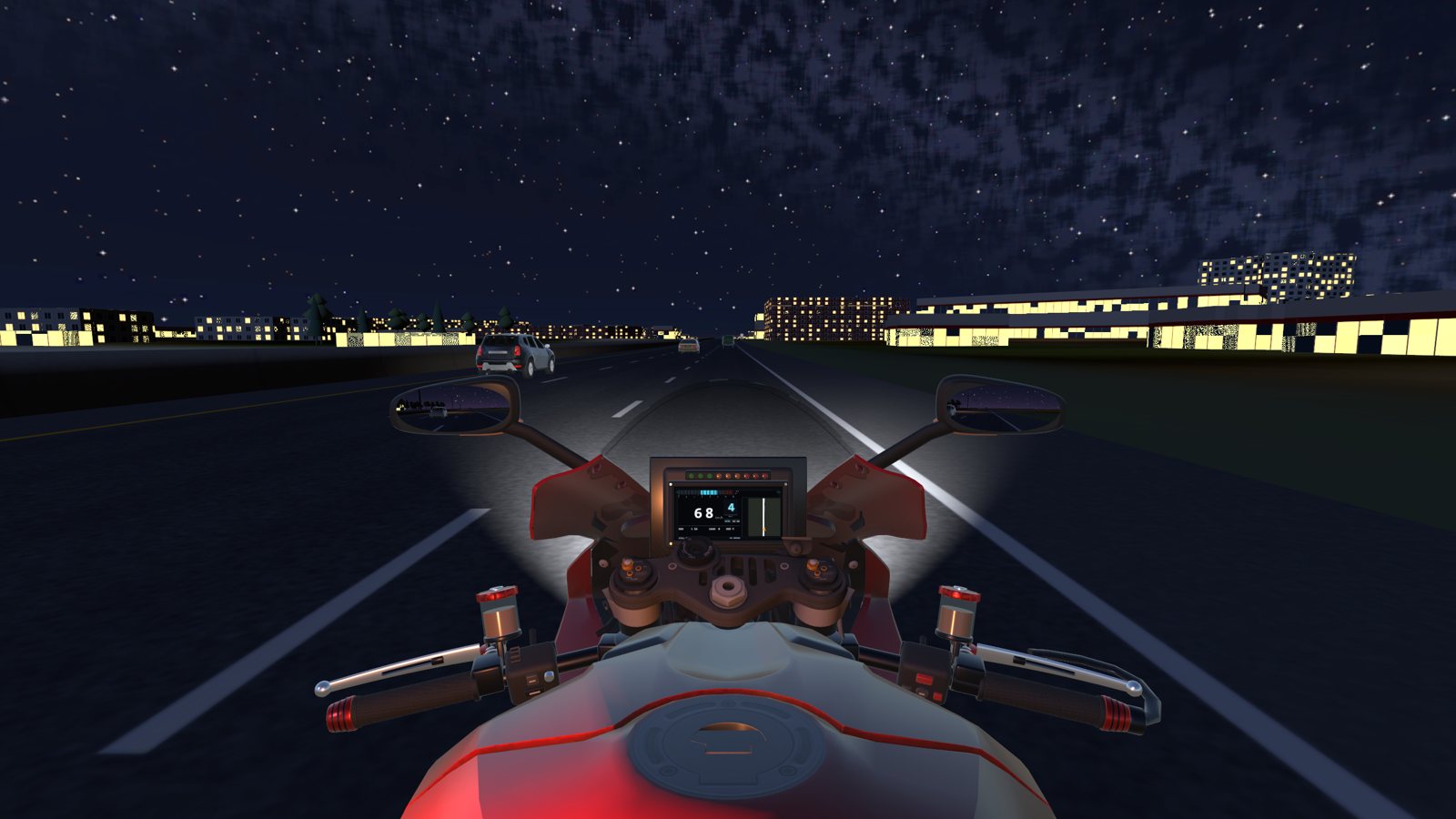 Night on Rural Road through Tempe