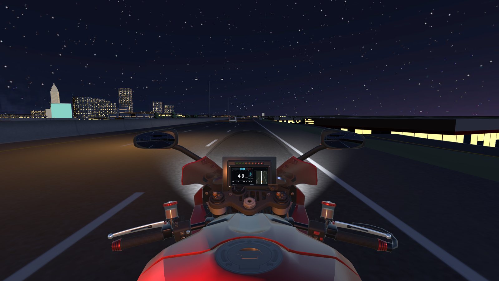 Night on the Bulkeley Bridge into downtown Hartford