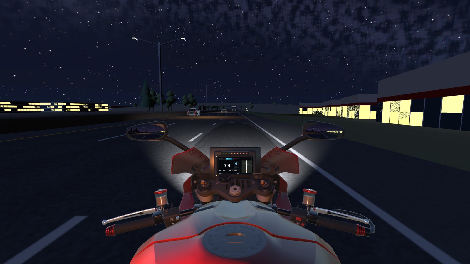 Night on I-135 past Old Town