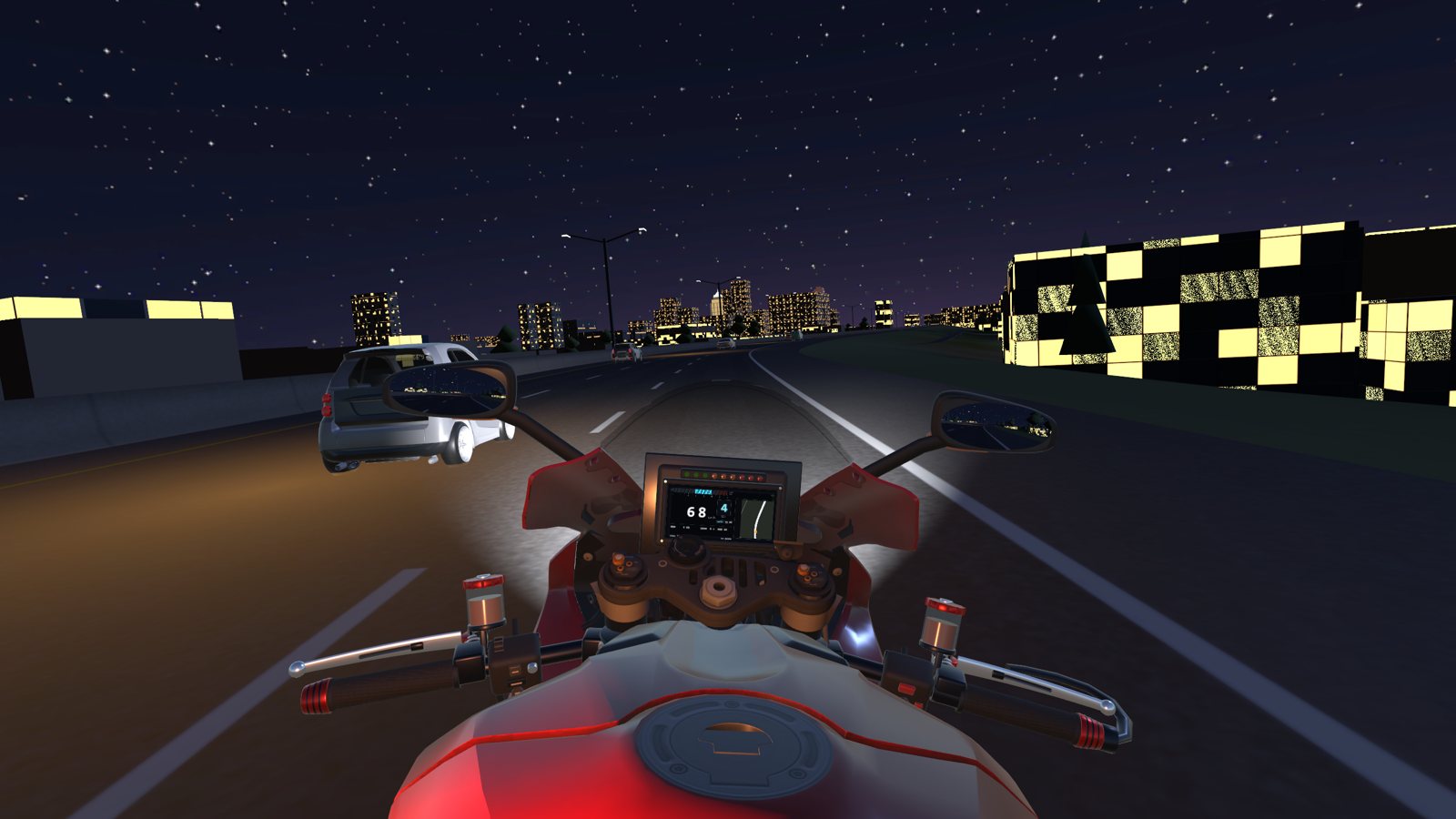 Night on I-65 into downtown